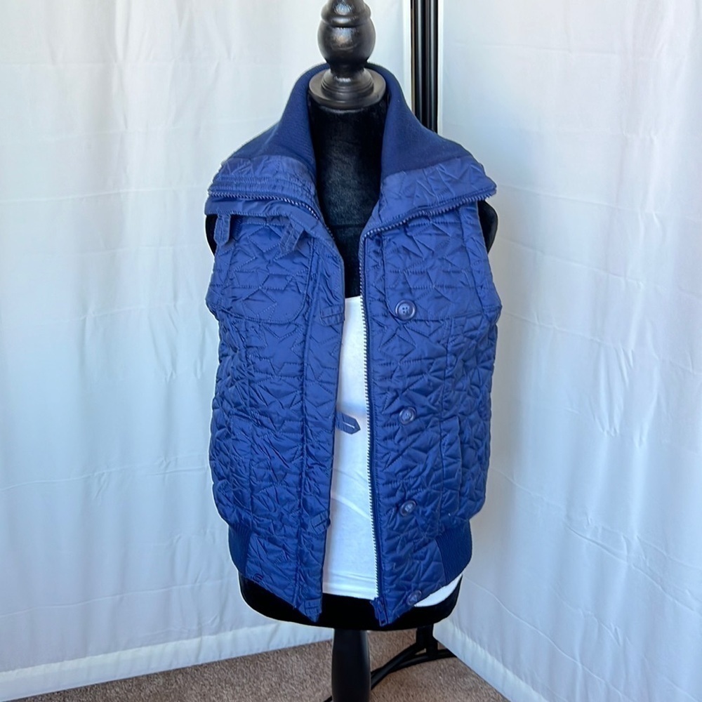 French Connection Blue Quilted Vest